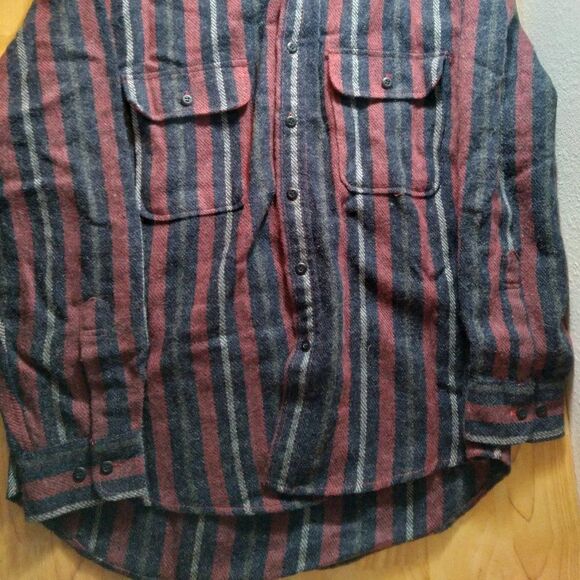 Vintage Fieldmaster Wool Striped Button Down Shirt Flannel - Picture 3 of 8
